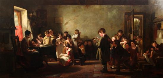 Attributed to Thomas Webster (1800-1886) The School Room 24 x 47in.